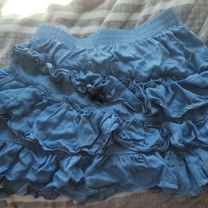 Lucchese Blue Ruffled Mini Skirt